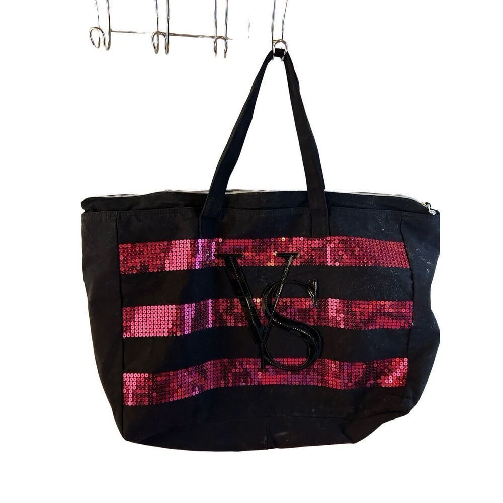 VS Victoria Secret Black‎ Sequins tote 24x16"